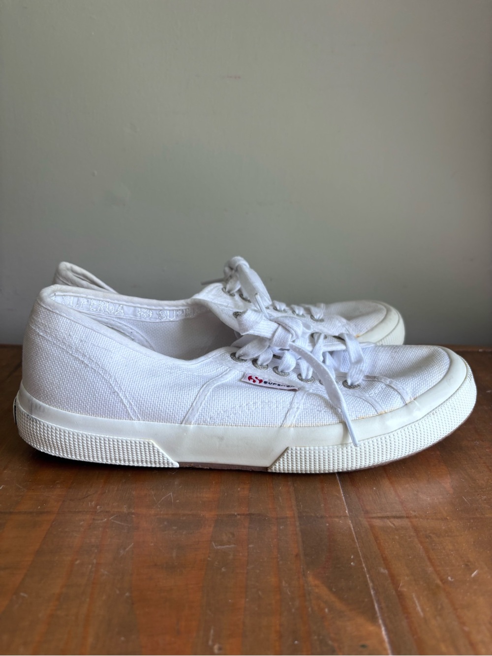 Superga 2750 Cotu Classic White Canvas Sneakers Womens 9 Mens 7.5 EU 40